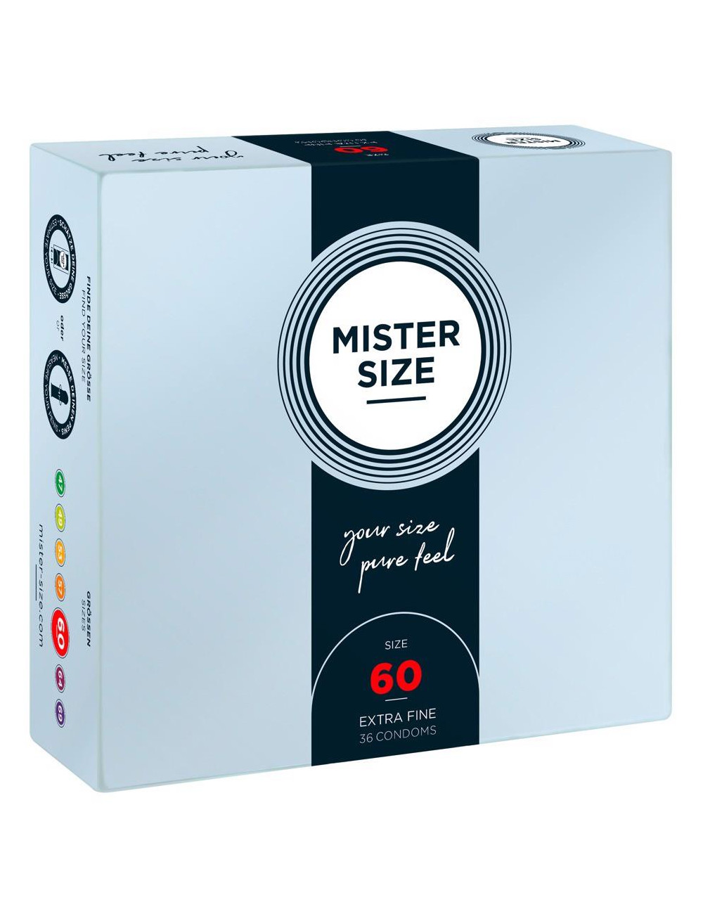 Mister Size 60mm - Prezerwatywy Dopasowane, Duże Opakowanie 36 szt.