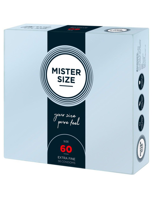 Mister Size 60mm - Prezerwatywy Dopasowane, Duże Opakowanie 36 szt.
