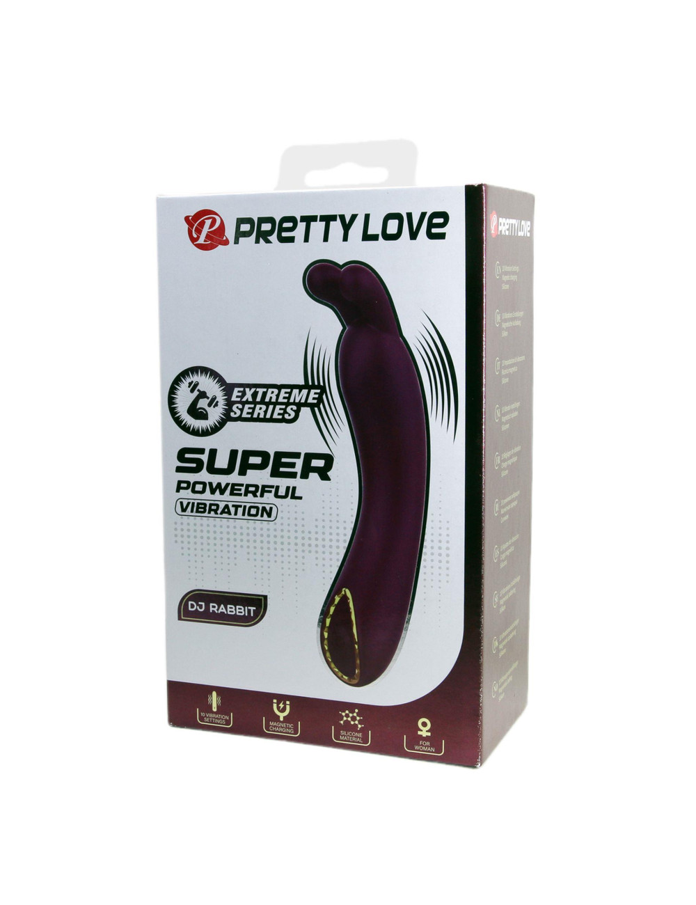 PRETTY LOVE - DJ RABBIT, 10 vibration functions, Silicone, Magnetic USB charging