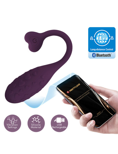 PRETTY LOVE - Fisherman Purple, 12 vibration functions Mobile APP remote control
