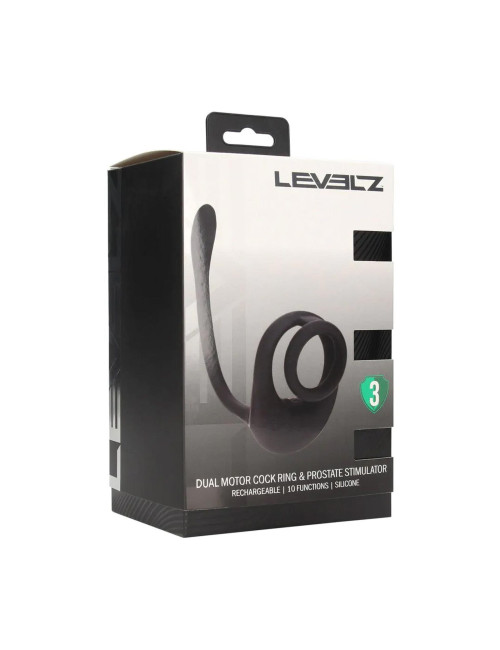 Levelz by Shots Podwójny Stymulator z Pierścieniem Czarny