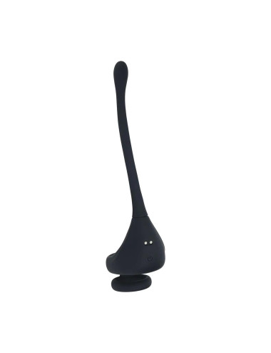 Dual Motor Silicone Cockring with Prostate Stimulator - Black