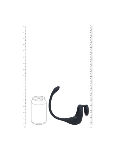 Dual Motor Silicone Cockring with Prostate Stimulator - Black