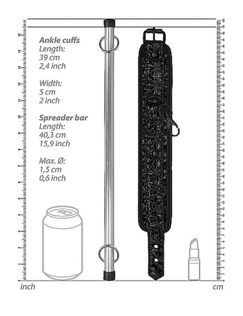 Ouch! Luxury Spreader Bar - Black Rozpórka BDSM