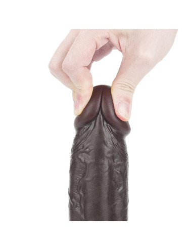 9.0'' Sliding Skin Dual Layer Dong - Black