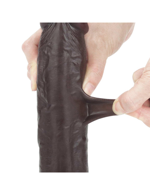 9.0'' Sliding Skin Dual Layer Dong - Black