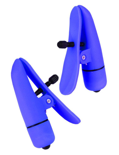 Nipplettes Purple - Wibrujące klipsy na sutki i łechtaczkę - Zabawki BDSM, klipsy sutkowe