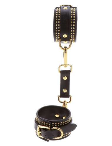 Kajdanki na nadgarstki z ćwiekami – Studded Wrist Cuffs Black (Mankiety BDSM)