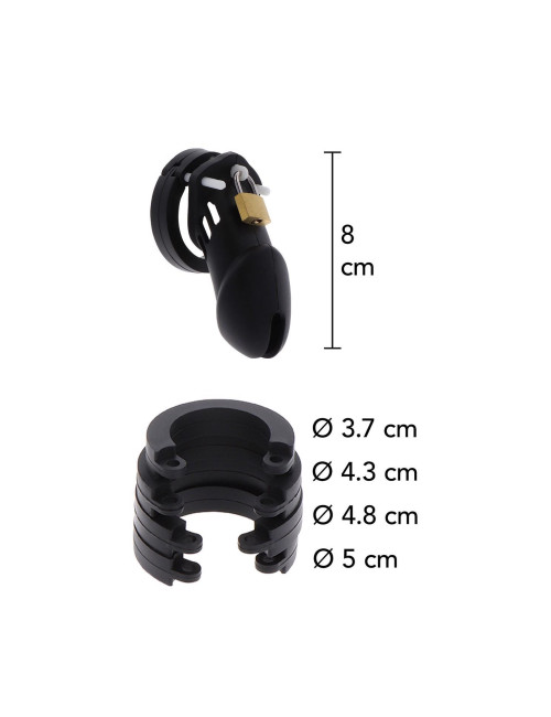 Chastity Cage Silicone Large - Pas Cnoty BDSM, Silikonowy Penis Plug, 9 cm