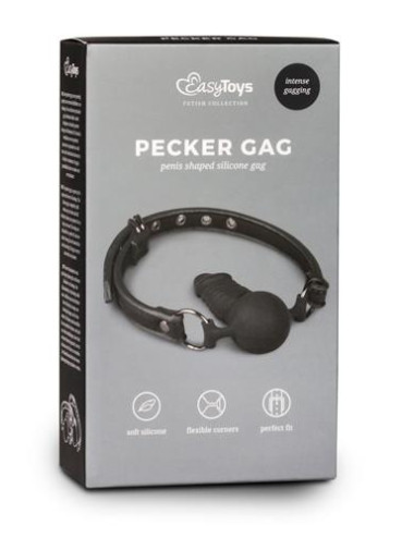 Knebel Ball Gag z Silikonowym Dongiem – BDSM, Regulowany Pasek, Bezpieczny dla Ciała