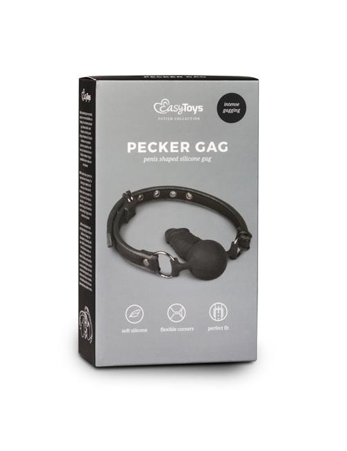 Knebel Ball Gag z Silikonowym Dongiem – BDSM, Regulowany Pasek, Bezpieczny dla Ciała