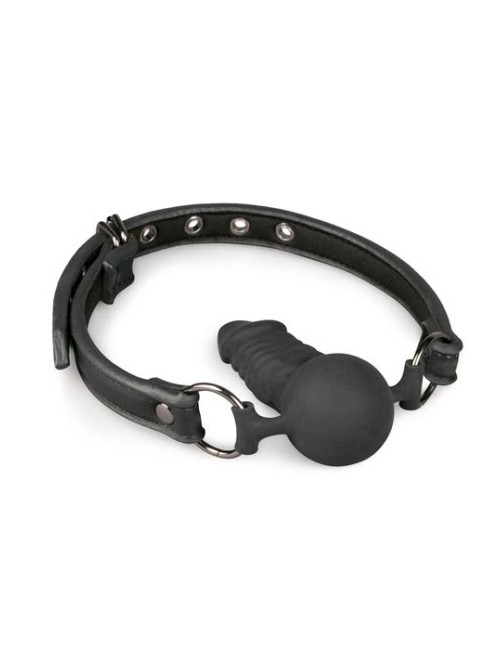 Knebel Ball Gag z Silikonowym Dongiem – BDSM, Regulowany Pasek, Bezpieczny dla Ciała
