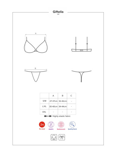 Bielizna-Giftella komplet 2-częściowy czerwony L/XL