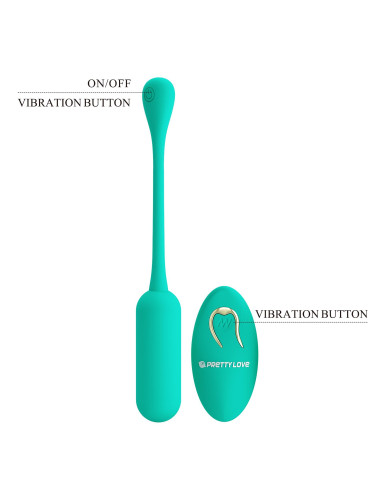 PRETTY LOVE - LECHIES  Dream chaser 5, Green, Wireless remote control 12 vibration functions Memory function