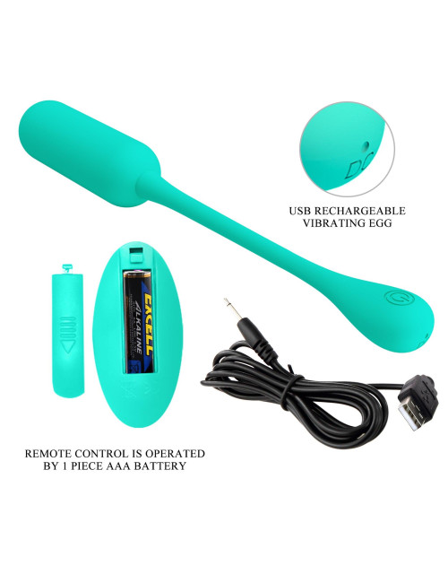 PRETTY LOVE - LECHIES  Dream chaser 5, Green, Wireless remote control 12 vibration functions Memory function