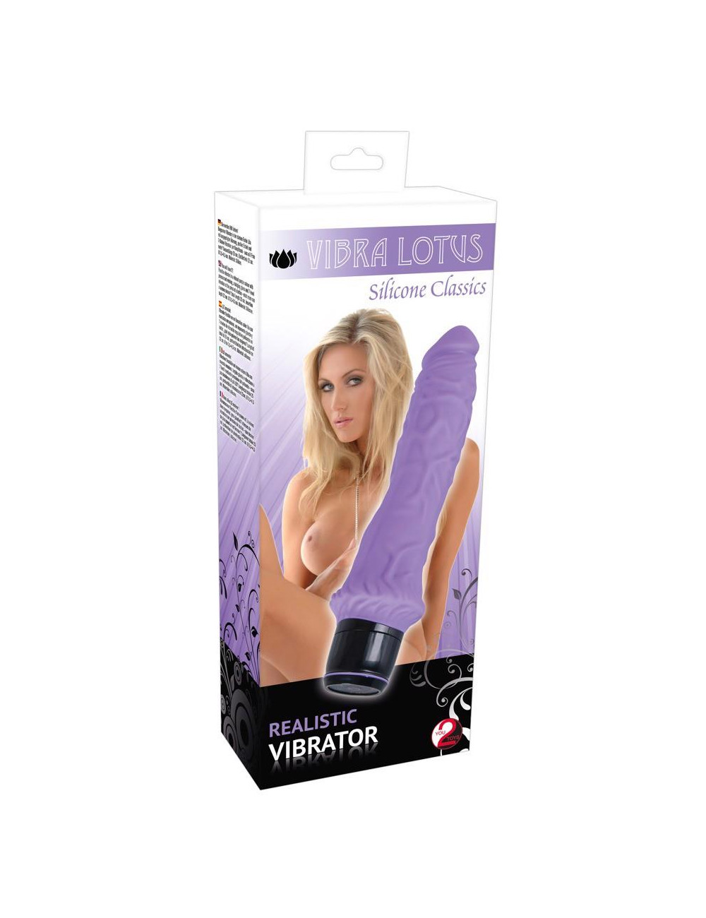 Klasyczny silikonowy wibrator Purple – 25 cm, 7 programów