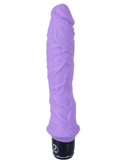 Klasyczny silikonowy wibrator Purple – 25 cm, 7 programów