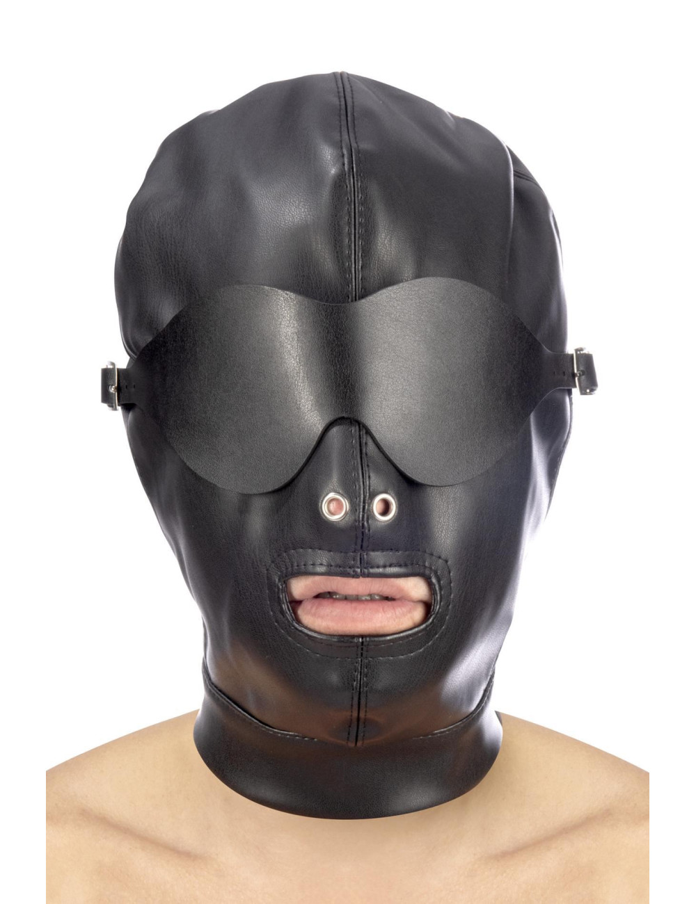 PU FETISH MOUTH HOOD