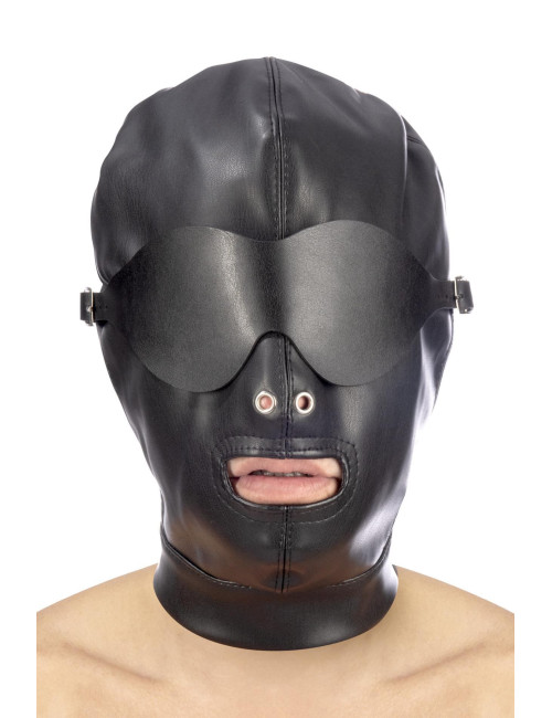 PU FETISH MOUTH HOOD