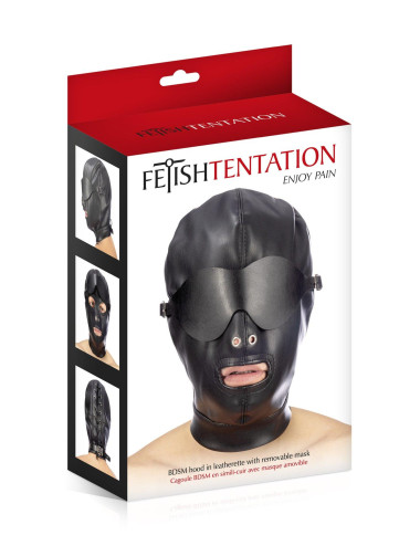 PU FETISH MOUTH HOOD