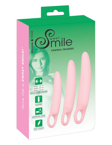 Sweet Smile Vaginal Trainers – Zestaw 3 dilda do treningu dna miednicy, zabawki analne, silikon PU
