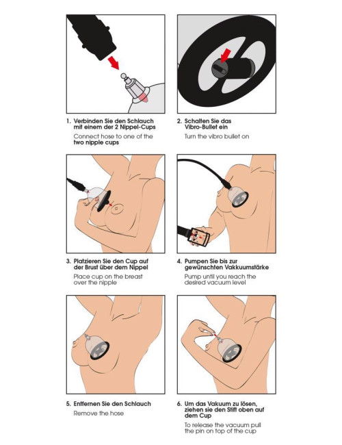 Bad Kitty Vibrating Nipple Cup - Zabawki BDSM, Pompki na sutki