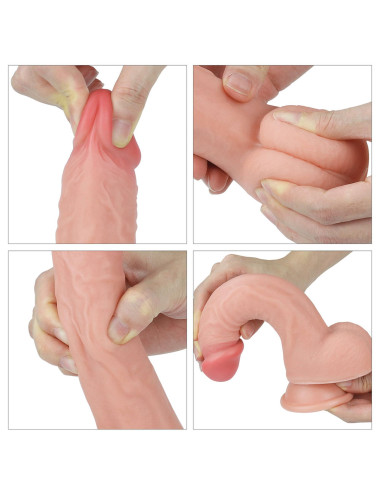 8'' Dual layered Platinum Silicone Cock