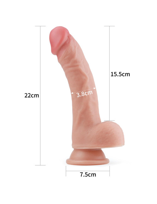Lovetoy Dual Layered Platinum Silicone Cock – Dildo 8"
