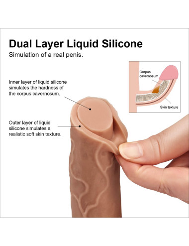 8'' Dual layered Platinum Silicone Cock