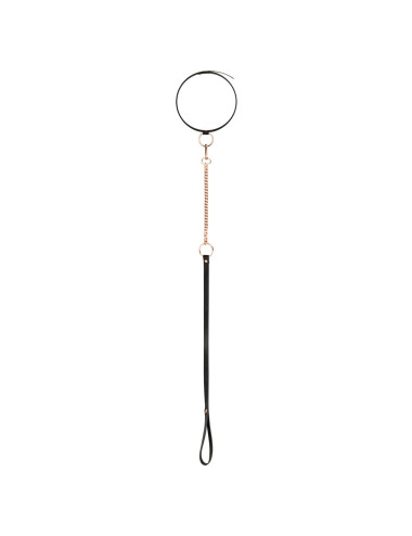 Rosy Gold - Collar with Leash - Black