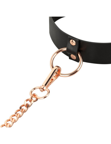 Rosy Gold - Collar with Leash - Black