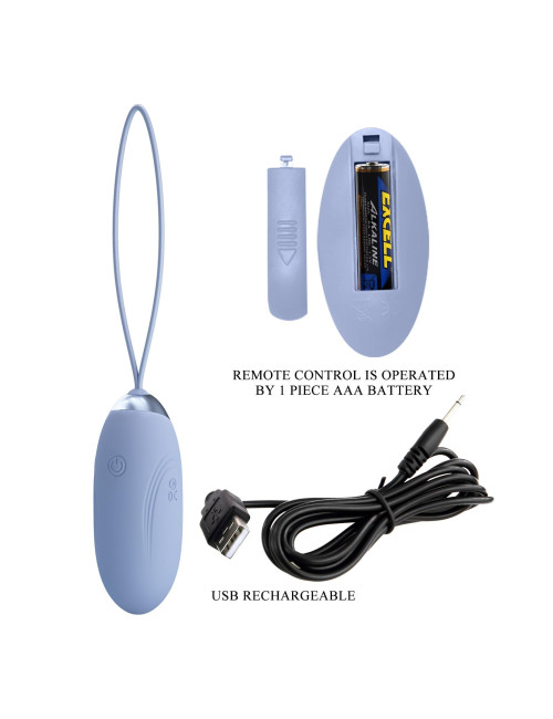 PRETTY LOVE - JENNY Dream chaser 1, Blue, Wireless remote control 12 vibration functions