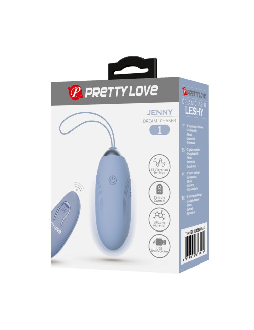 PRETTY LOVE - JENNY Dream chaser 1, Blue, Wireless remote control 12 vibration functions