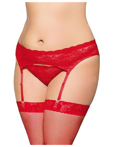 SoftLine Collection Czerwony Pas do Garterbelt 3305 Plus Size 2XL