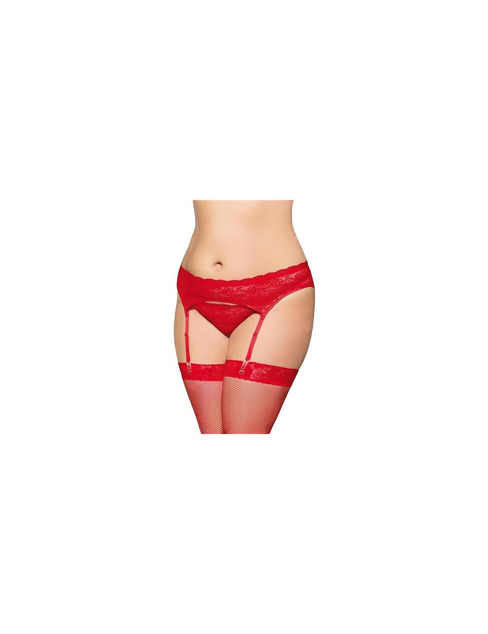 SoftLine Collection Czerwony Pas do Garterbelt 3305 Plus Size 2XL