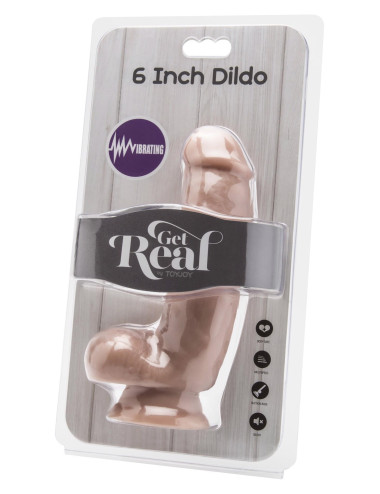 Dildo 6in. with Balls Vibrator Light skin tone