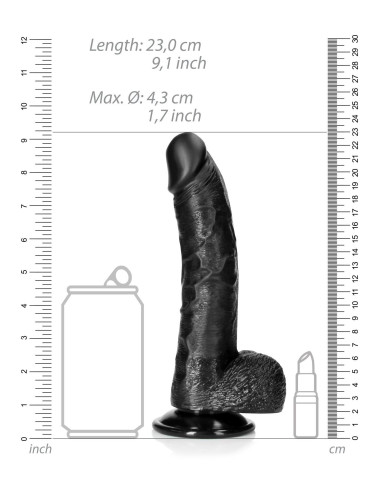 Curved Realistic Dildo  Balls  Suction Cup - 8/ 20,5 cm