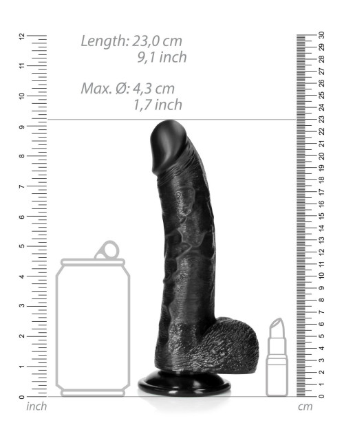 Curved Realistic Dildo  Balls  Suction Cup - 8/ 20,5 cm