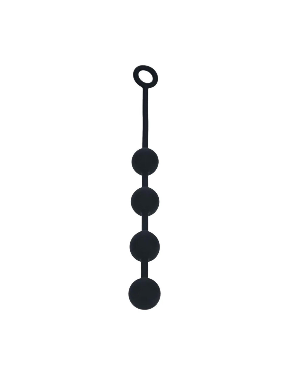 Kule analne silikonowe Round L 40 mm - czarne | Zabawki / Anal / Pręty