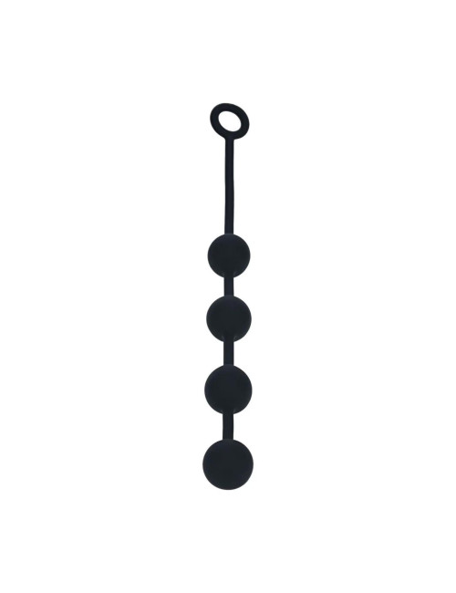 Kule analne silikonowe Round L 40 mm - czarne | Zabawki / Anal / Pręty