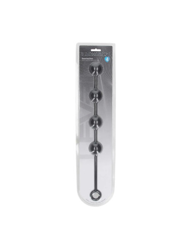 Round Silicone Anal Balls - L - 40mm - Black
