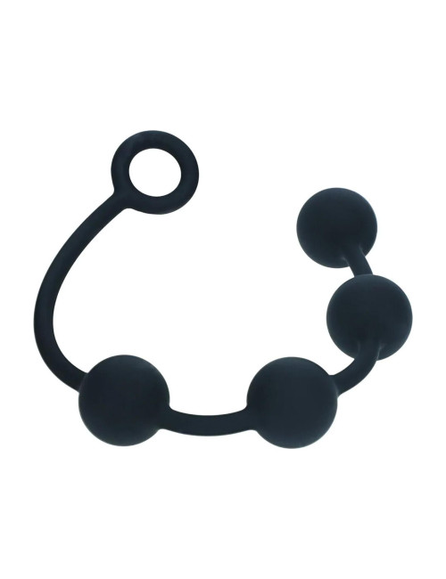 Kule analne silikonowe Round L 40 mm - czarne | Zabawki / Anal / Pręty