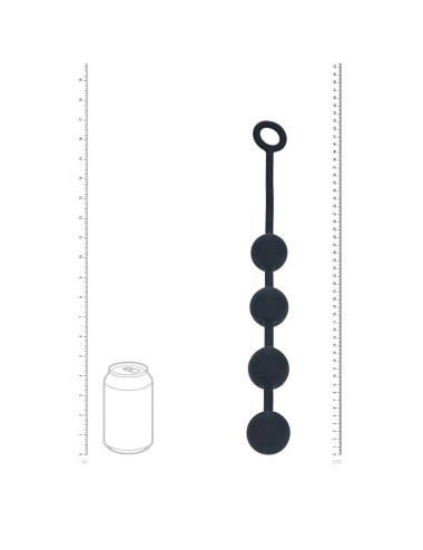 Round Silicone Anal Balls - L - 40mm - Black