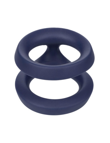 Viceroy Dual Ring Blue - Pierścień silikonowy bez wibracji, podwójny