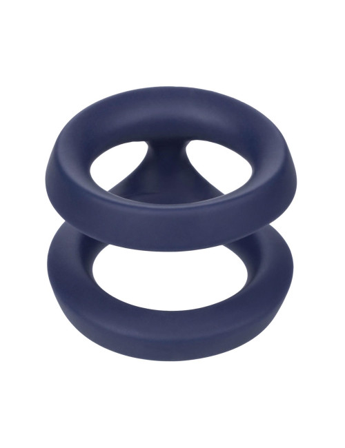 Viceroy Dual Ring Blue - Pierścień silikonowy bez wibracji, podwójny