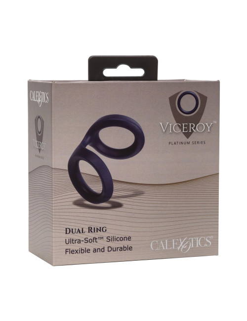 Viceroy Dual Ring Blue - Pierścień silikonowy bez wibracji, podwójny