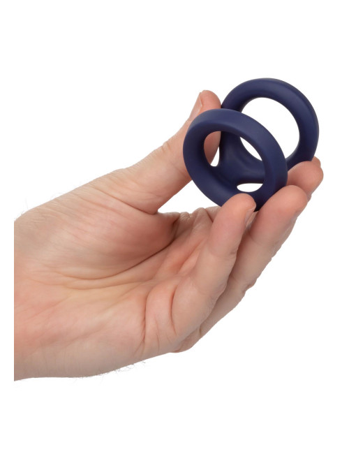 Viceroy Dual Ring Blue - Pierścień silikonowy bez wibracji, podwójny