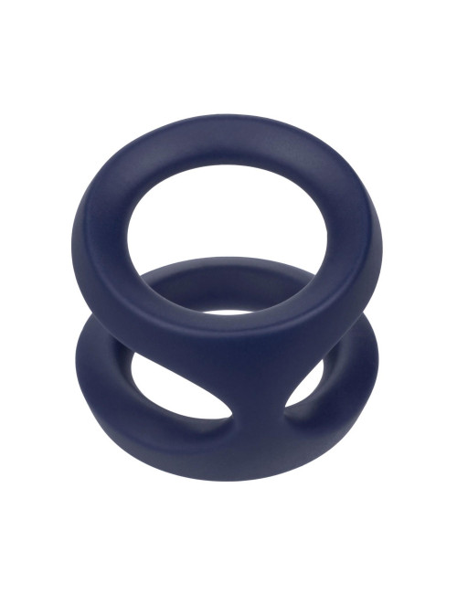 Viceroy Dual Ring Blue - Pierścień silikonowy bez wibracji, podwójny