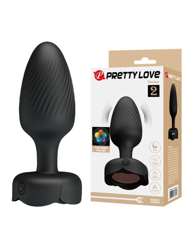 PRETTY LOVE Varian – Silikonowy wibrujący plug analny, 10 trybów LED
