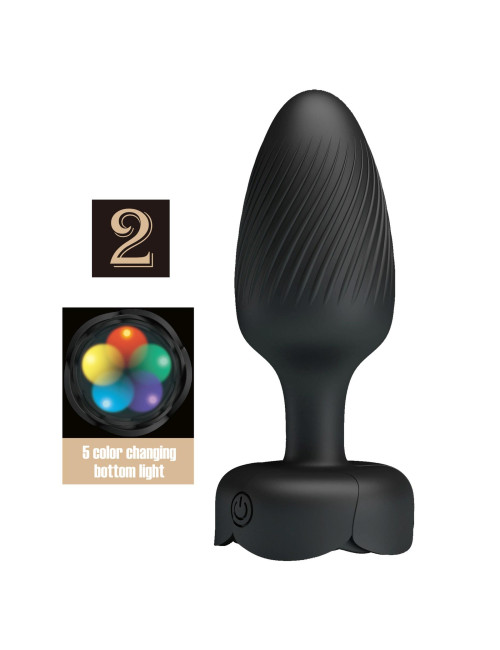 PRETTY LOVE Varian – Silikonowy wibrujący plug analny, 10 trybów LED